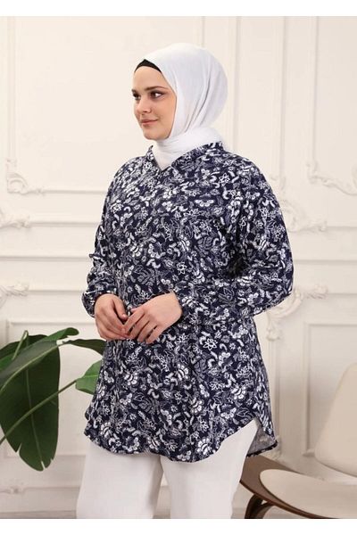 volkitolki Comfortable Cut Woven Tunic - Viscose Cotton Fabric