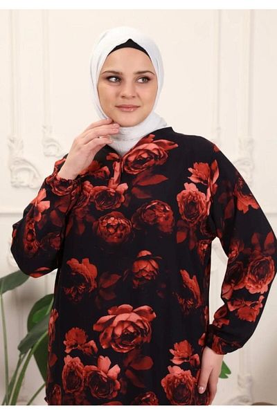 volkitolki Comfortable Cut Woven Tunic - Viscose Cotton Fabric