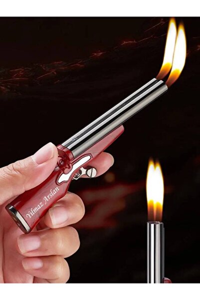 Genel Markalar Kişiye Isime Özel Tüfek Gazlı Çift Yanan Gazlı Çakmak
