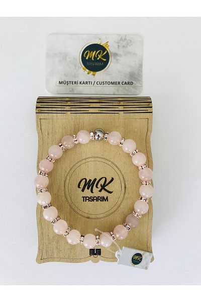 MK tasarım Pink Quartz Bracelet - MK Design, Real Model MKT26001