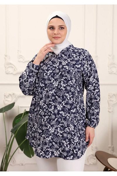 volkitolki Comfortable Cut Woven Tunic - Viscose Cotton Fabric