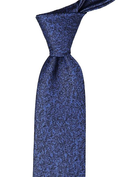 Kravatkolik Classic Tie with Blue Sand Pattern Handkerchief Kk9548