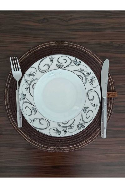home decors by özlem 2 Person 2 Piece American Service Charger Set Plate Mat Kitchen Wicker Basket Presentation Gift 33x33cm