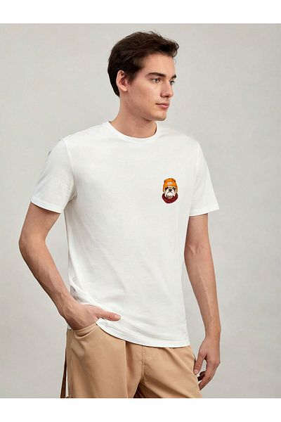 Let's Wear Ανδρικό μπλουζάκι Premium - Cool Dog Print, Crew Neck