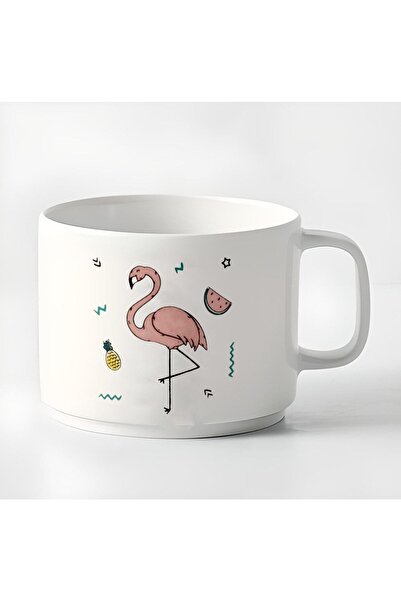 RHG Art Duble Türk Kahvesi Fincanı & Espresso Tatlı Flamingo 180 Ml