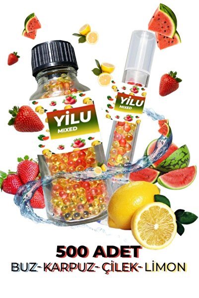 YİLU Mentol Topu 500 Adet Çilek,karpuz,limon Karışık Aplicatör Hediye.