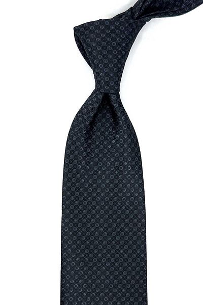 Kravatkolik Smoked Small Pattern Classic Tie with Handkerchief KK12255