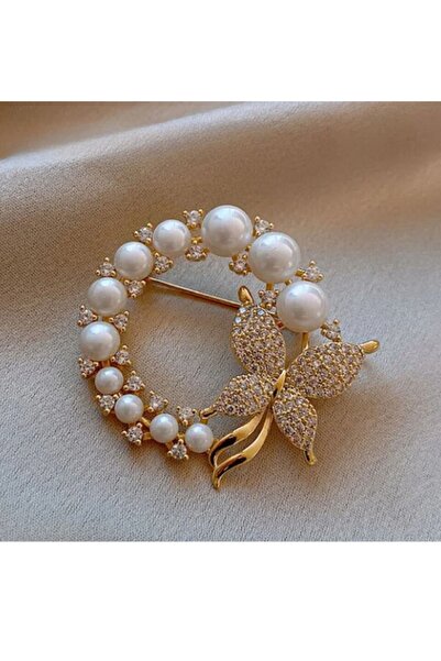 Punky Store İncili Kelebekli Zarif Broş