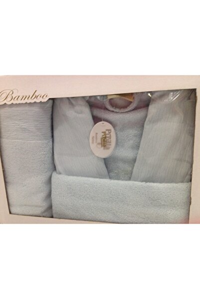 Pupilla Erkek Bambu Bornoz Seti - Bornoz + Saç Havlusu + Büyük Banyo Havlusu ...