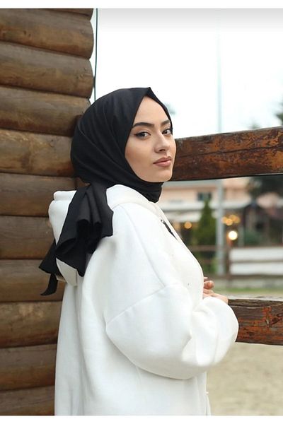 rossmary Organic Scarfs Women's Hijab Cotton Krash Jazz Shawl Black