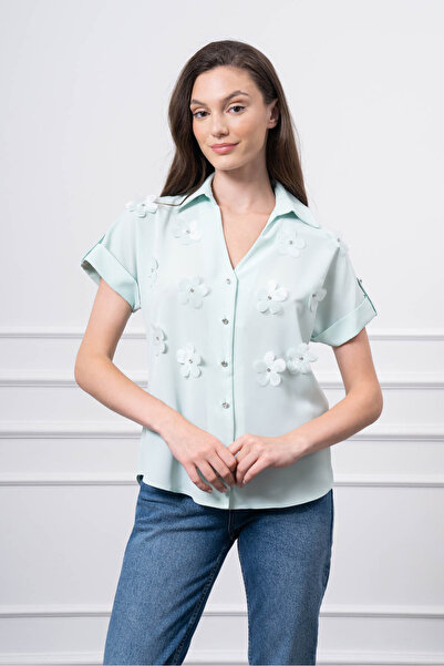 UTOPIAN Çiçek Organze Detaylı Bluz