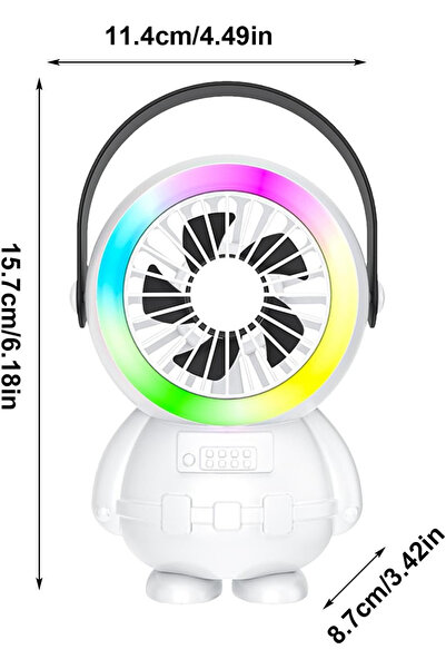 Kamardey 1500mAh Bataryalı Mini Astronot Fan Vantilatör Taşınabilir El - Masaüstü Vantilatör USB şarjlı