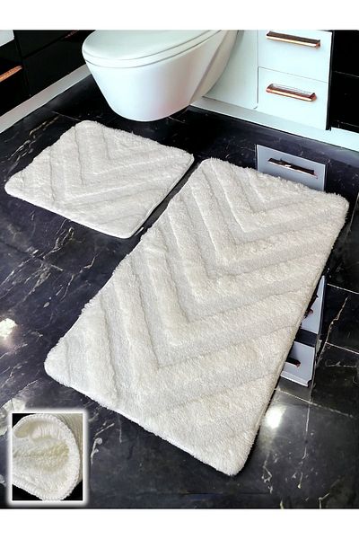 Chandler Home Χαλάκι μπάνιου Karnali White 2 τεμαχίων (60x100 50x60 cm)