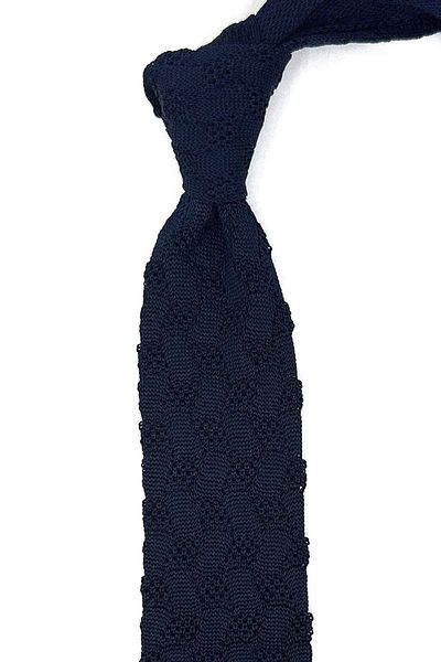 La Pescara Navy Blue Self Pattern Knitted Tie Knitted 8345