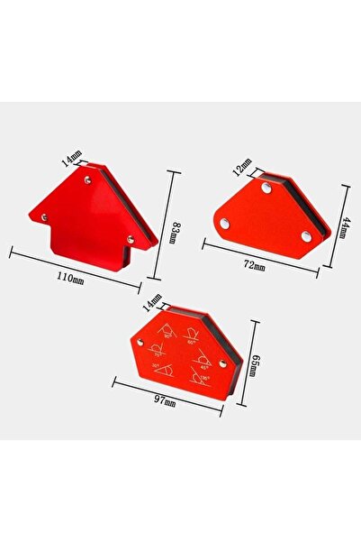 Genel Markalar Mıknatıslı Manyetik Gönye Kaynak Tutucu 6'lı Set Kaynak Gönyesi