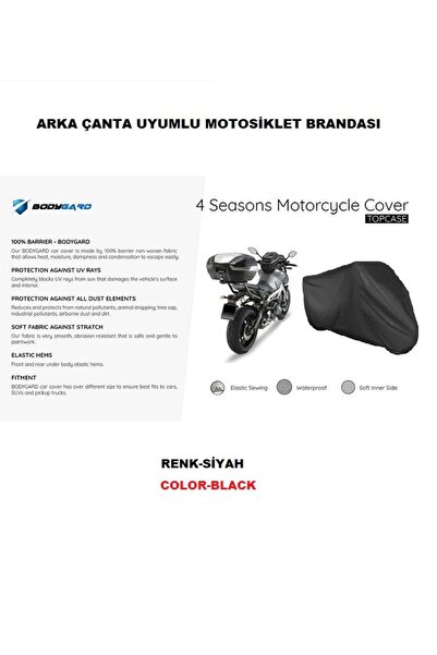 miflon دراجة نارية Hyosung GV 250 - مشمع متوافق مع الحقيبة الخلفية، غطاء أسود