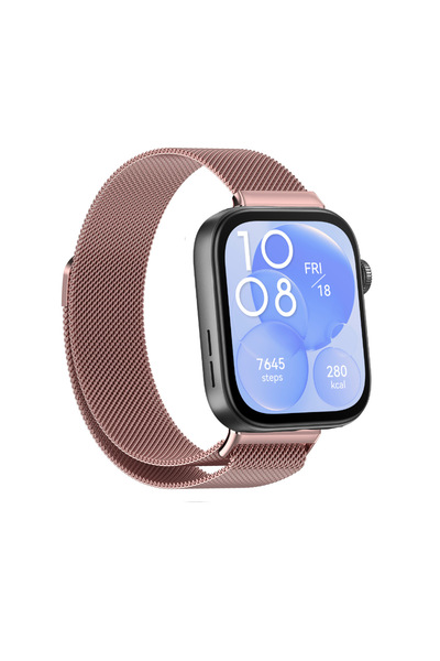 Rivor Huawei Watch Fit 3 İçin Uyumlu Metal Tel Örgü Sağlam Tasarım Mıknatıslı...