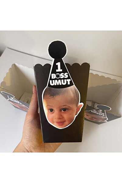 Partimugi Patron Bebek Doğum Günü Fotoğraflı Popcorn Kutusu 6 Adet