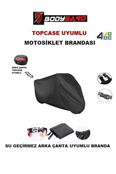 miflon Kuba Kb100-6 - مشمع دراجة نارية، متوافق مع الحقيبة الخلفية، غطاء أسود