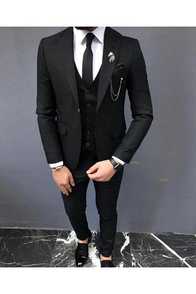 MISTER MR.PAPYON FASHION Black Slim Fit Men's Vest Suit