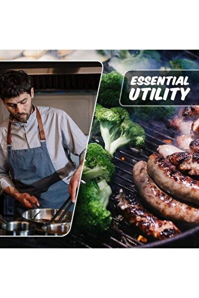 Yenigeldi 1 Piece Gray Black Silicone Tweezers 30 cm Non-Stick Non-Scratch Silicone Kitchen Tongs Heat Resistant