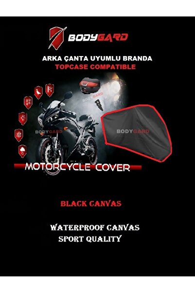 BODYGARD Bajaj Dominar D400 حقيبة خلفية سوداء - مشمع دراجة نارية، غطاء أسود