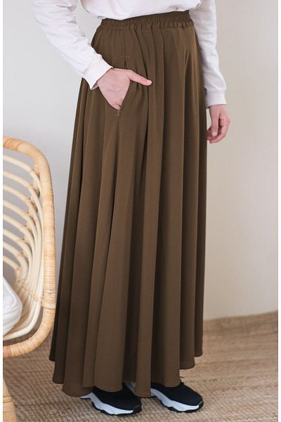 suhneva Flared Skirt Brown