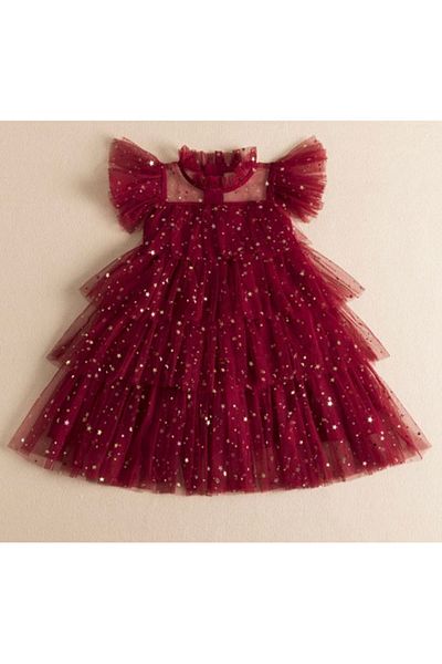 Petityu rochie tutu roșie bordomsu rochie henna pentru copii