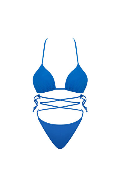Haracci Isla Econyl İpli Mavi Üçgen Kadın Bikini Takımı Beden: S