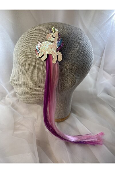 LİNA ATELIER Unicorn Çocuk Saç Tokası Postiş Saç Aksesuarı