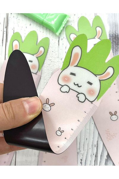 Kağıt Gemi Dükkan Pink Rabbit Ruler - Magnetic and Cute 2