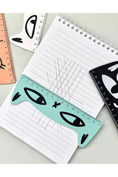 Kağıt Gemi Dükkan Green Cat Ruler