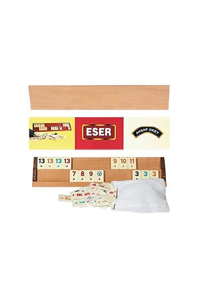 ESER Large Size Wooden Okey Set 1st Quality Stoned Set Game Set