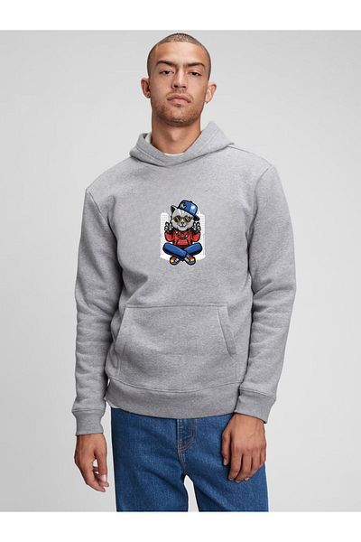Let's Wear Суичър с качулка с щампи унисекс