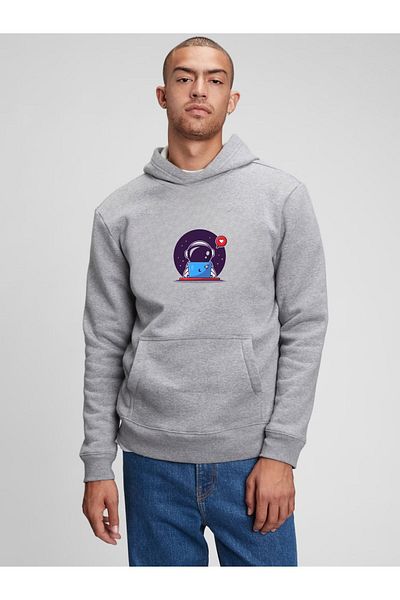 Let's Wear Суичър с качулка с щампи унисекс