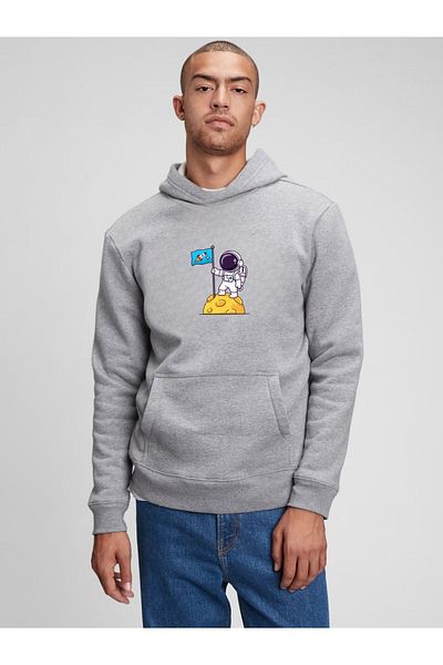Let's Wear Суичър с качулка с щампи унисекс