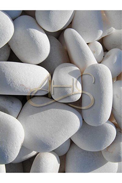 AHS Beyaz Dolomit Taş 20 Kg 6-10 Cm Dere Çakıl Taşı Bahçe Peyzaj Süs Taşı Sak...