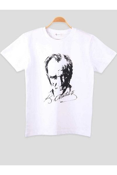 Let's Wear Unisex 23 Απριλίου 29 Οκτωβρίου 10 Νοεμβρίου 19 Μαΐου Παράσταση Στολή Ατατούρκ με στάμπα κόκκινο κοντομάνικο μπλουζάκι