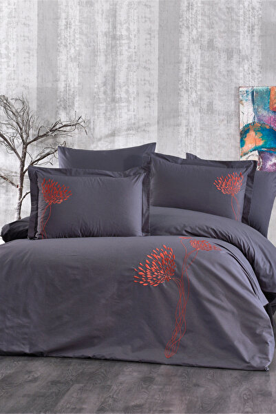 Minelya Home Collection طقم غطاء لحاف مزدوج من القطن 100% مكون من 6 قطع مطرز ...