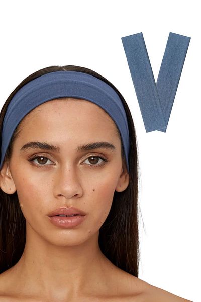 Salvia Dione Set de 2 benzi de păr sport Indigo Melange - Machiaj yoga și benzi de spălare a feței pentru femei și bărbați