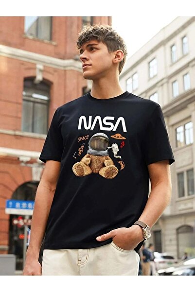 Let's Wear Преміум унісекс футболка з коміром та принтом NASA