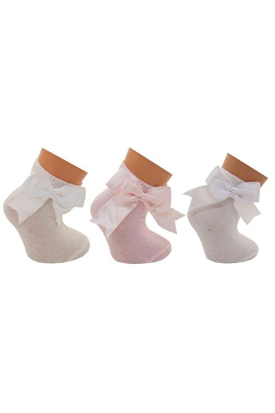 Olay Socks عبوة من 3 جوارب للفتيات ذات شريط فيونكة