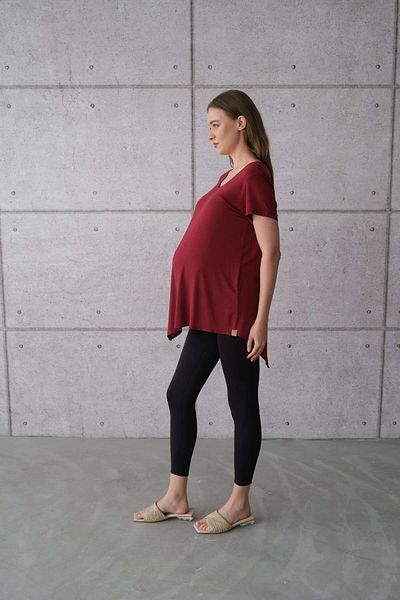 SARE ERKMEN Burgundy Maternity Blouse