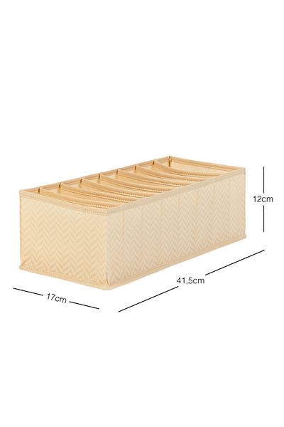Ocean Home Textile Συρτάρι ντουλαπιού Houndstooth μπεζ 8 τμημάτων Τύπος ακορντεόν Πτυσσόμενος οργανωτής ρούχων