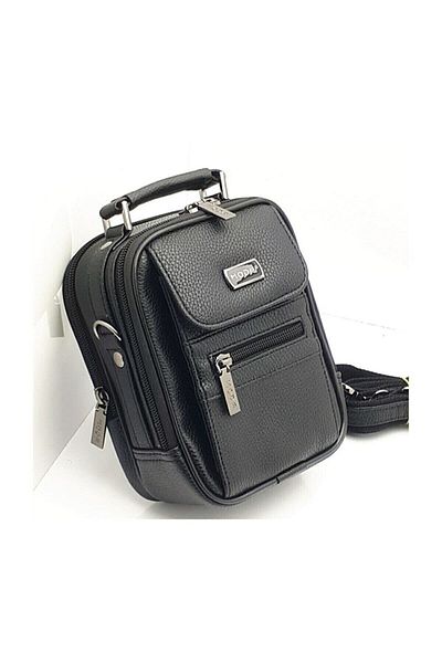 MODA Steel Case Men's Hand and Shoulder Bag with Phone Compartment Small Size 19X15 cm Small Size