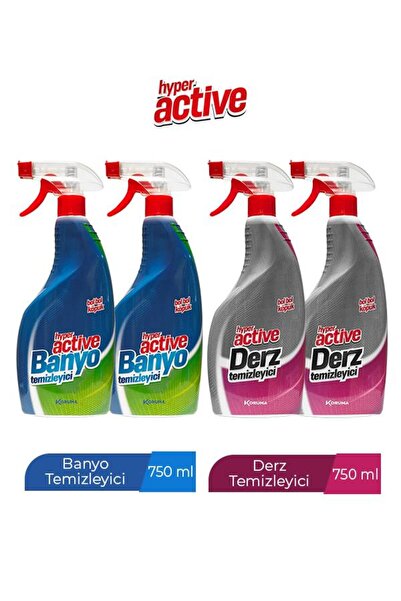 Hyper Active DERZ TEMİZLEYİCİ X 2 ADET + BANYO TEMİZLEYİCİ X 2 ADET