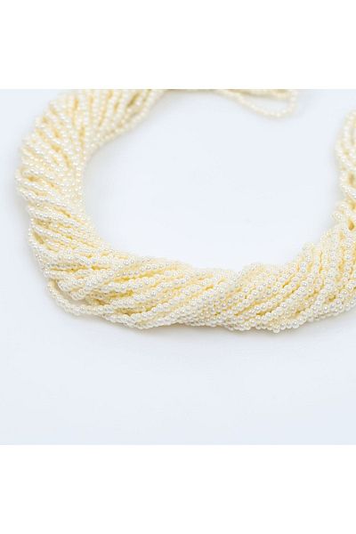yfhobi 12 Strings - Czech Sand Beads, Jewelry Making Beads, Pearl Cream Color