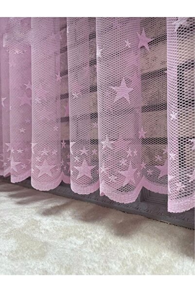 AleynaHome Children's Room - Star Pattern Tulle Curtain and Sparse Pleat