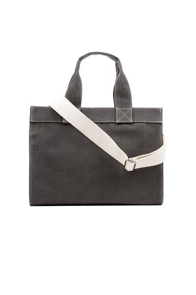 BAHELS Waxed Canvas Shoulder Bag with Strap - Washing Effect