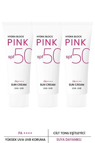 HYDRA BLOCK Procsin Pink Spf50+ Brightening + Alpha Arbutin Anti-Blemish 3-Pack Sunscreen 50ml